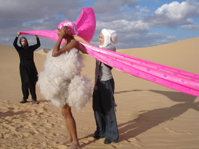 Example of a work in progress by Lara Baladi.